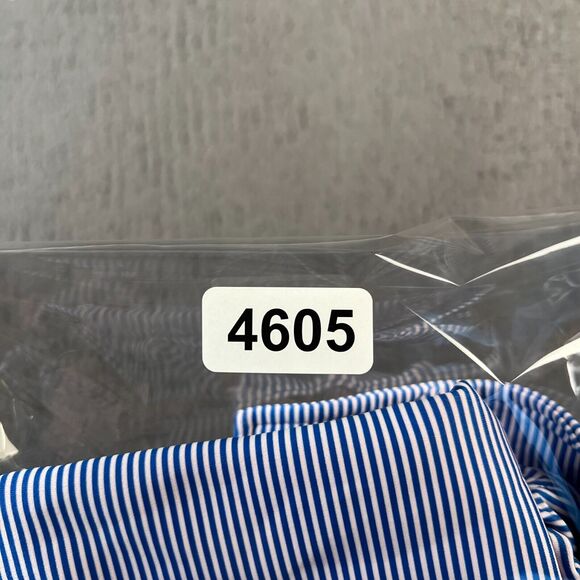 Twillory Polo Shirt Mens Large Blue Pink Striped Athleisure Performance Golf - Picture 9 of 9